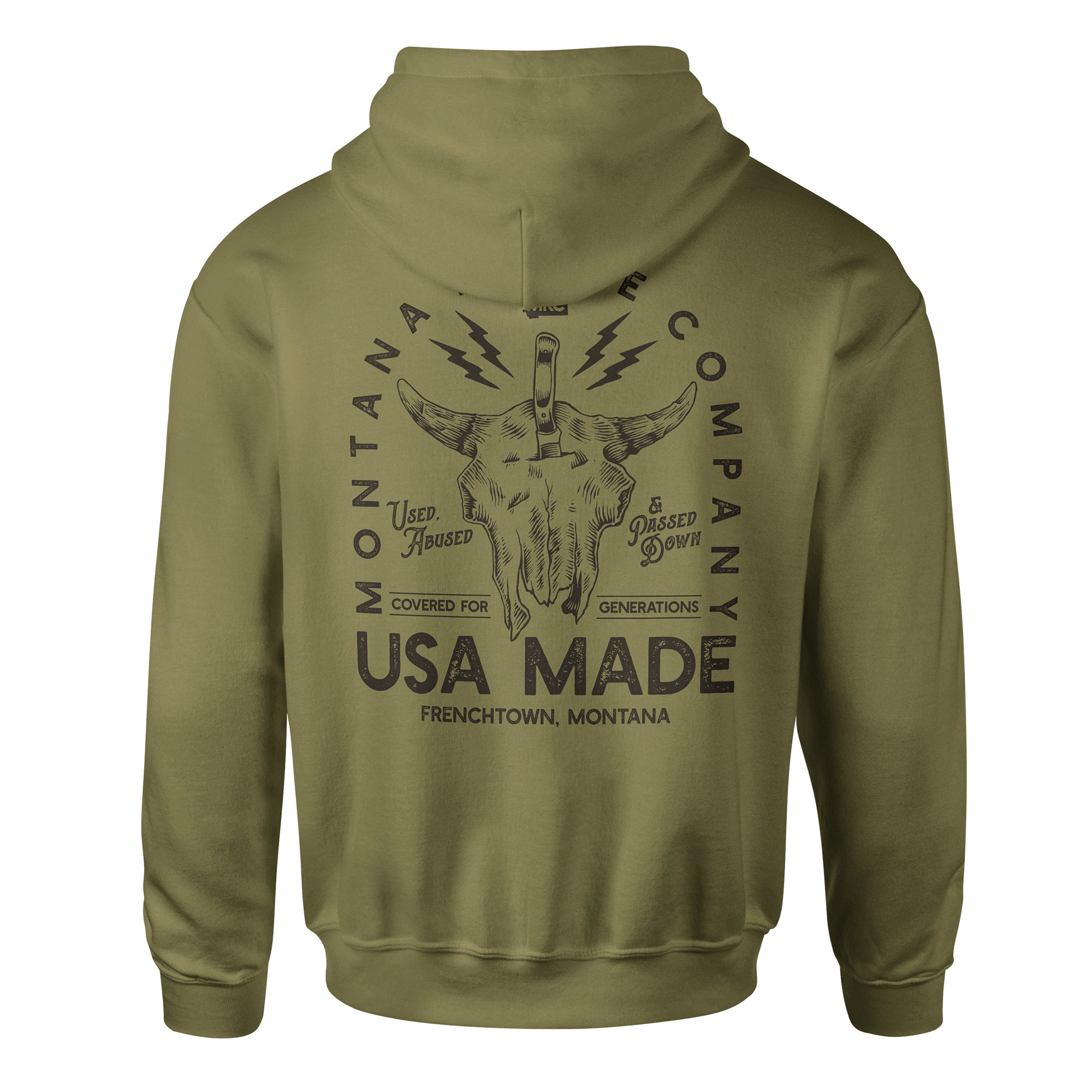 001-BISON-SKULL-HOODIE-OLIVE